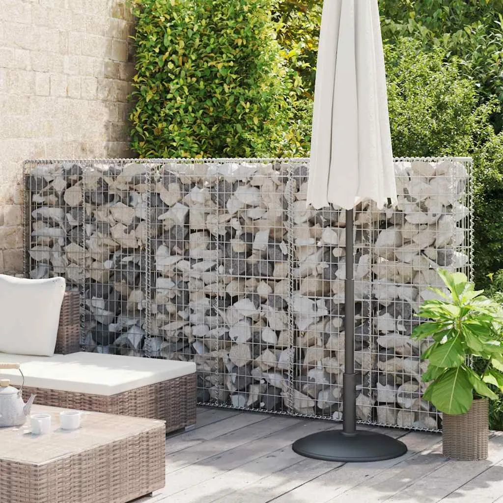 vidaXL Gabionkurv med lokk galvanisert tråd 150 x 100 x 30 cm