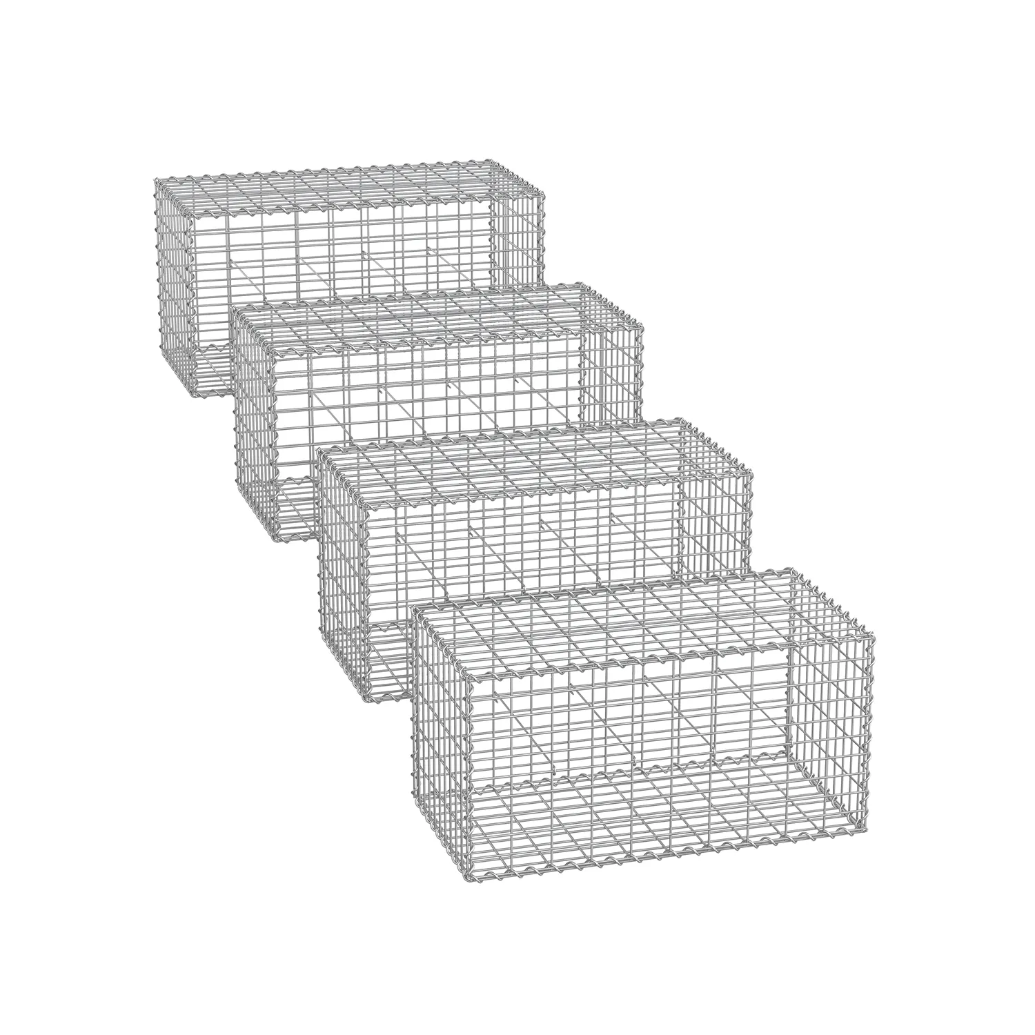 Gabion, 100x50x50 cm, Sølv
