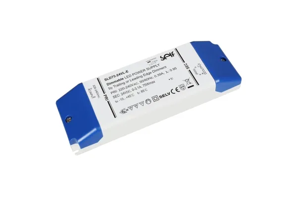 SELF Electronics SLD75-24VL-E, 75 W, IP20, 30000 timer, -30 - 80 °C, 220 - 240 V, 50/60 Hz