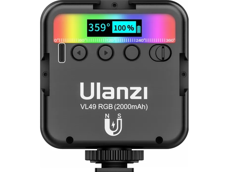 LED-lampe Ulanzi VL49 RGB, WB (2500 K - 9000 K)