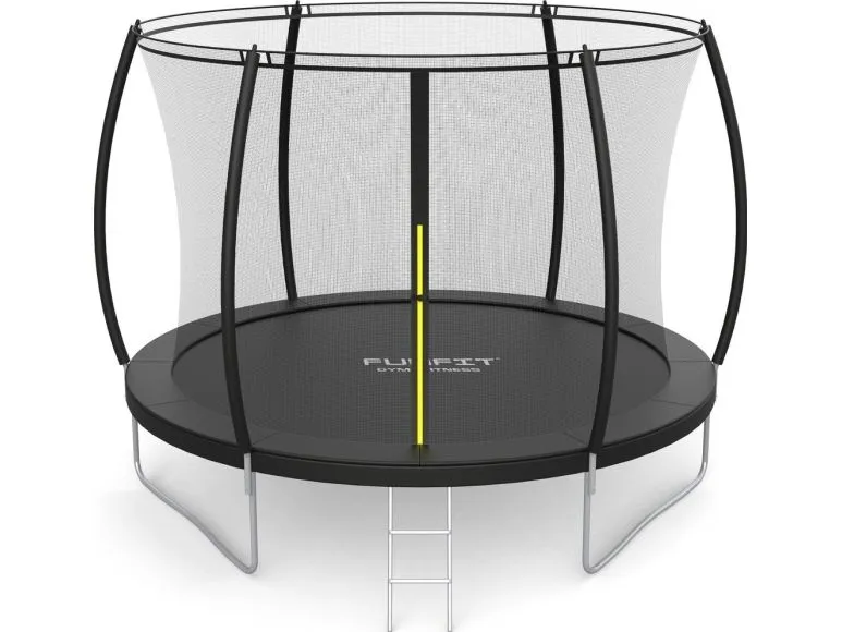 Funfit hage-trampoline Premium for barn 252 cm (8FT) med innvendig nett og stige