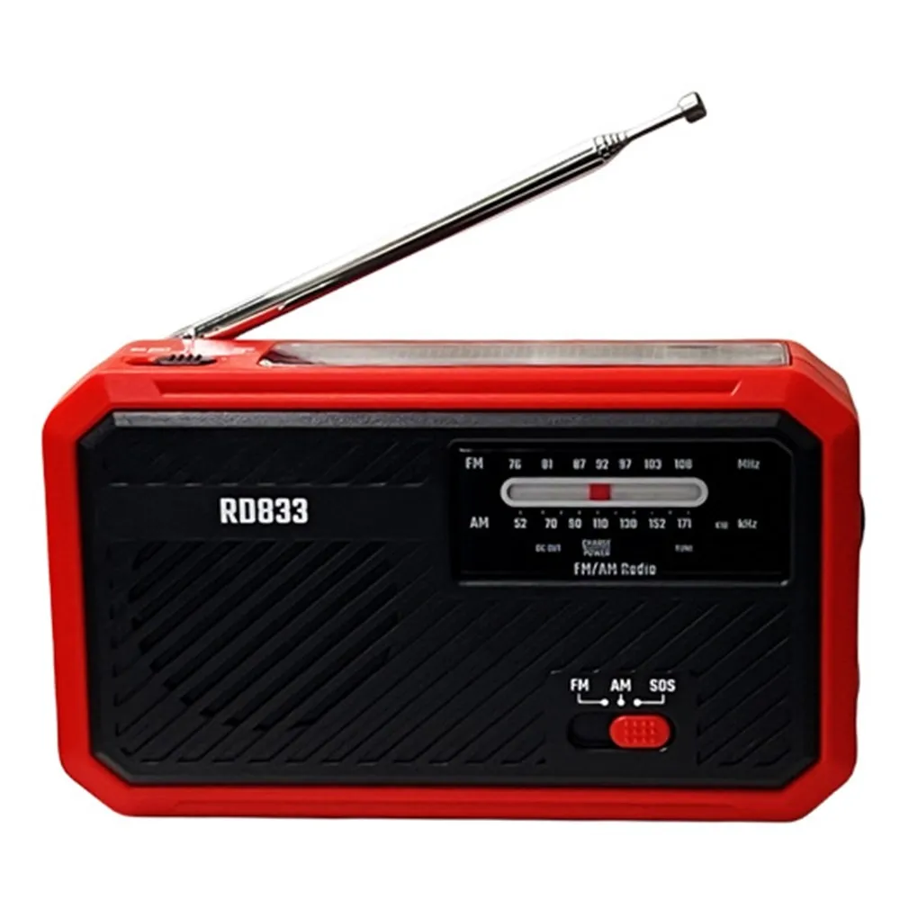 AM FM - radio Sollading Håndsveiv LED lommelykt PowerBank