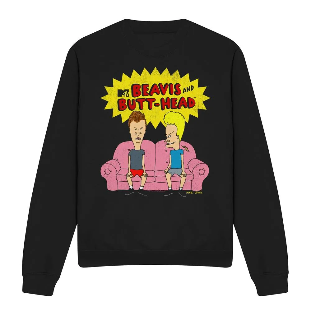 Beavis & Butthead Unisex Adult Couch OG Logo Sweatshirt
