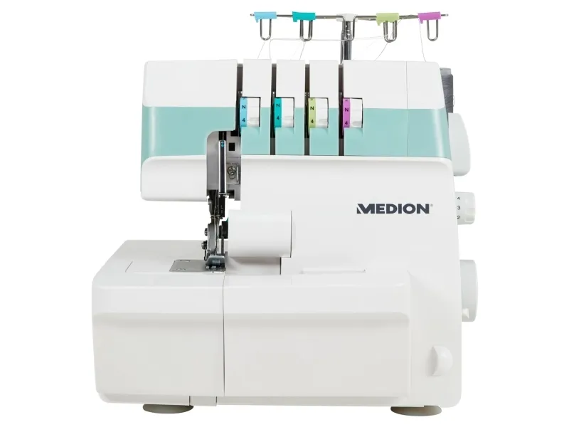 MEDION MD 19169, Hvit, Overlock-basert symaskin, Overlock / Overkast, Sying, 4 Steg, 4 mm, Knapper, Rotasjon