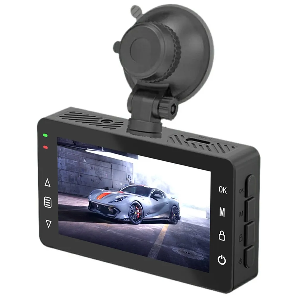 4K front-, 2K bak-bil dashbordkamera 3" dobbel linse WiFi smarttelefontilkobling