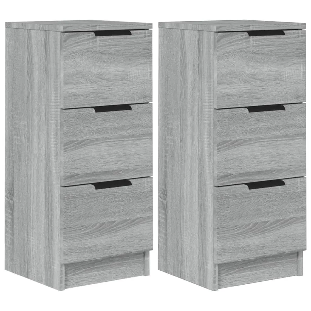vidaXL Skjenker 2 stk grå sonoma 30x30x70 cm konstruert tre