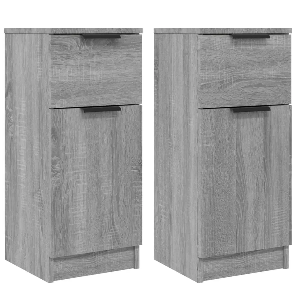 vidaXL Skjenker 2 stk grå sonoma 30x30x70 cm konstruert tre