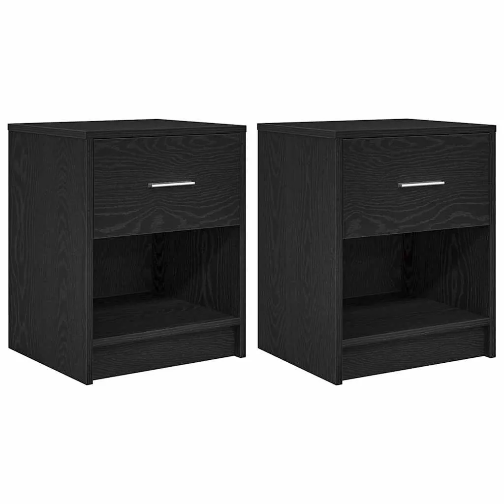 vidaXL Nattbord 2 stk med skuff svart 40x34x50 cm