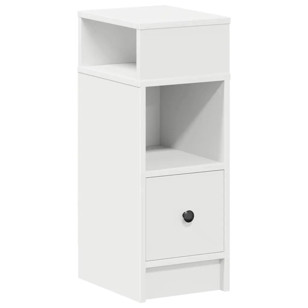 vidaXL Nattbord med skuff hvit 25x31x66 cm