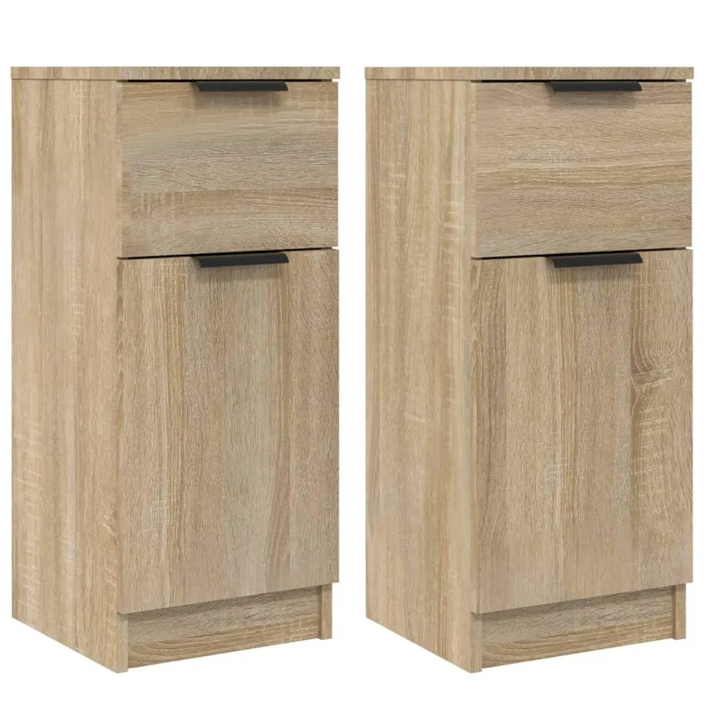 vidaXL Skjenker 2 stk sonoma eik 30x30x70 cm konstruert tre