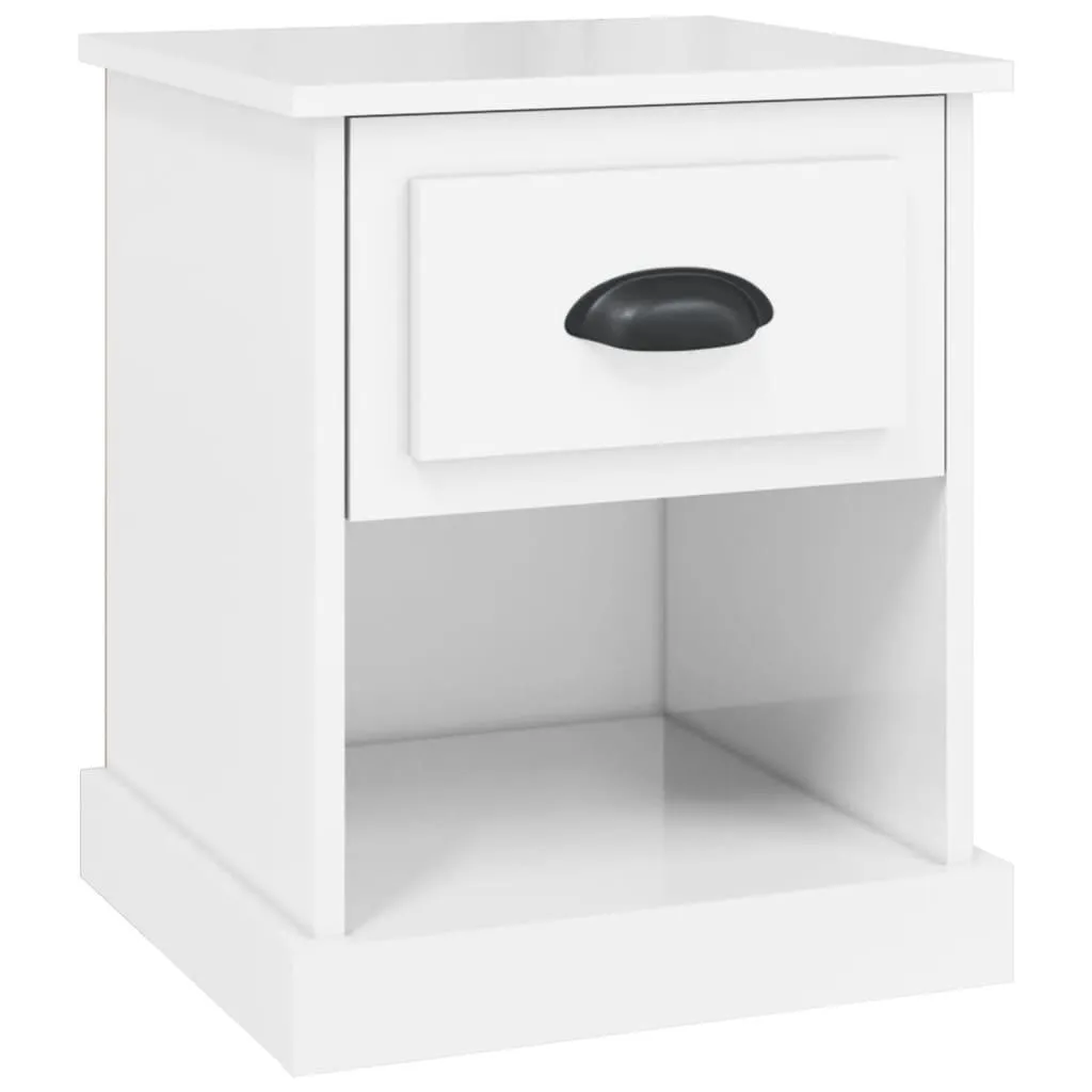 vidaXL Nattbord høyglans hvit 39x39x47,5 cm konstruert tre