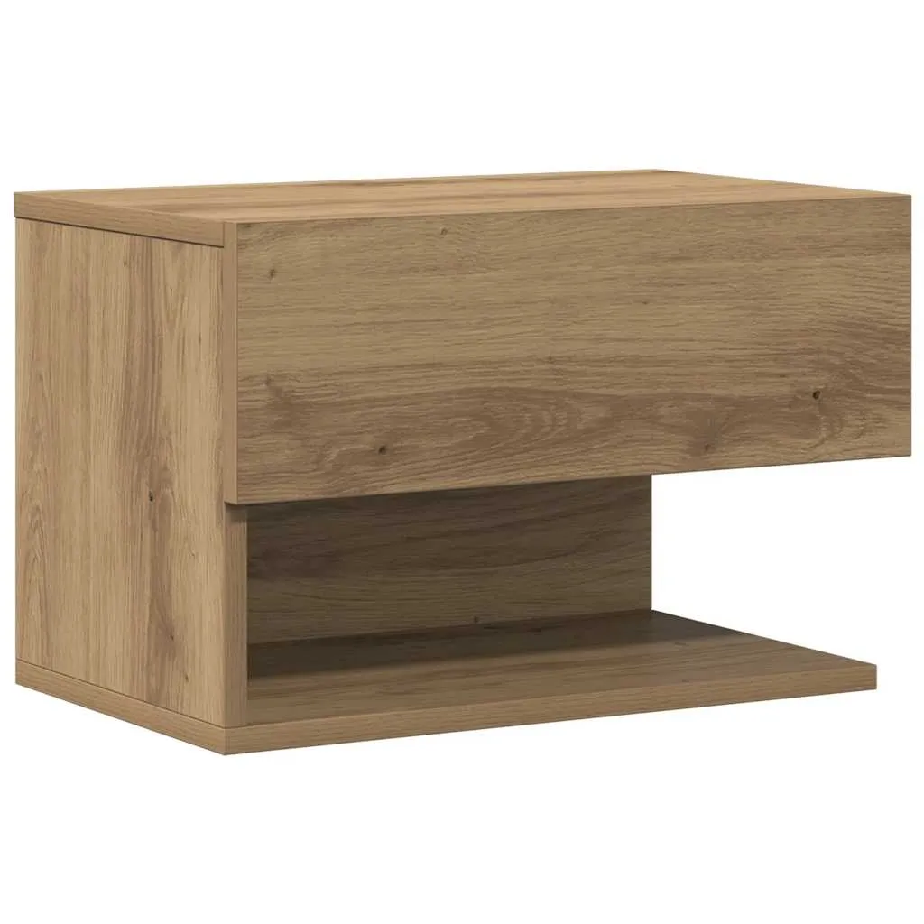 vidaXL Veggmontert nattbord artisan eik
