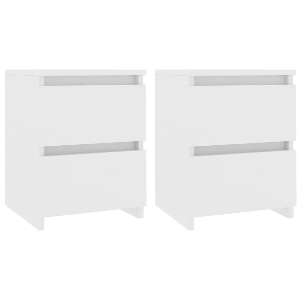 vidaXL Nattbord 2 stk hvit 30x30x40 cm sponplate