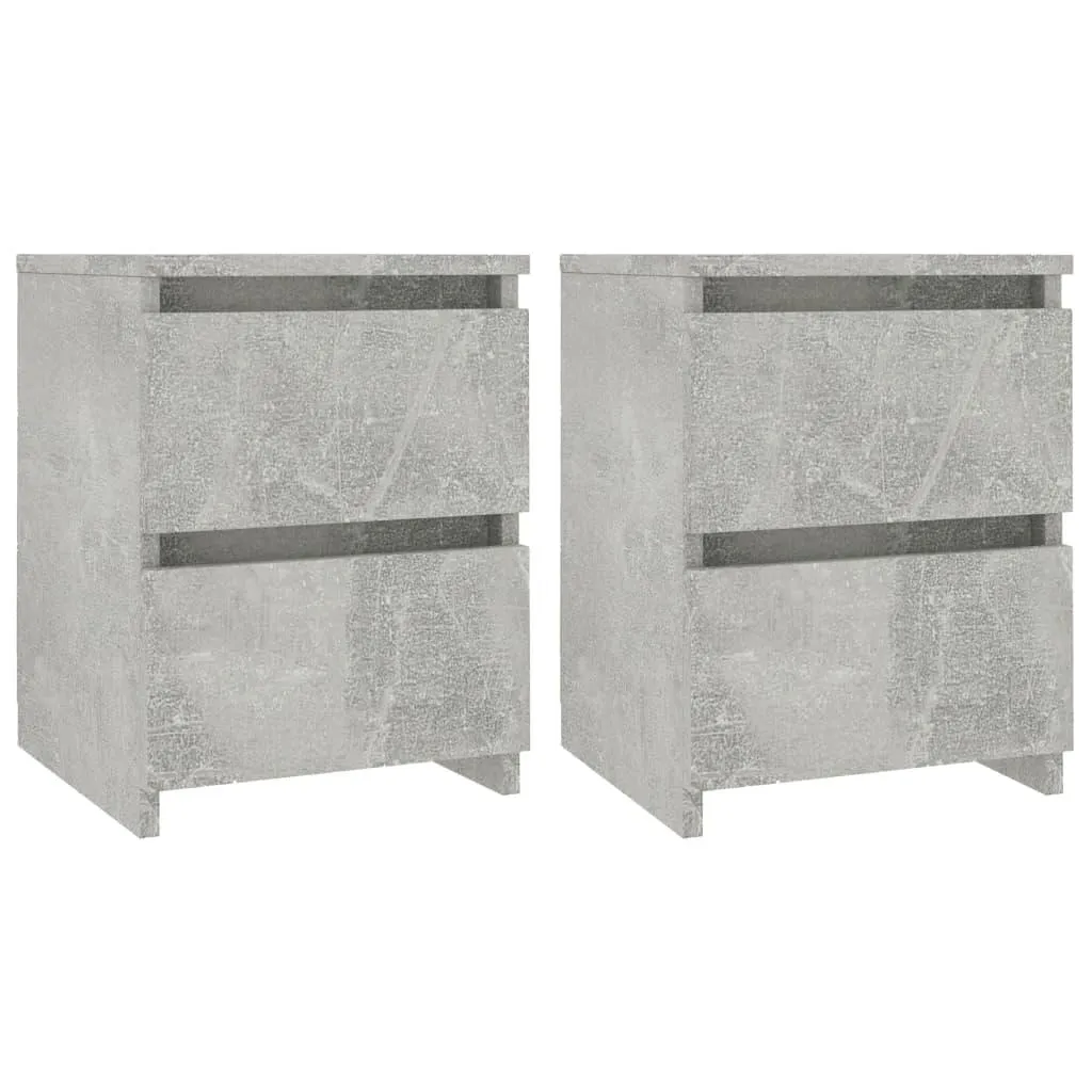 vidaXL Nattbord 2 stk betonggrå 30x30x40 cm sponplate