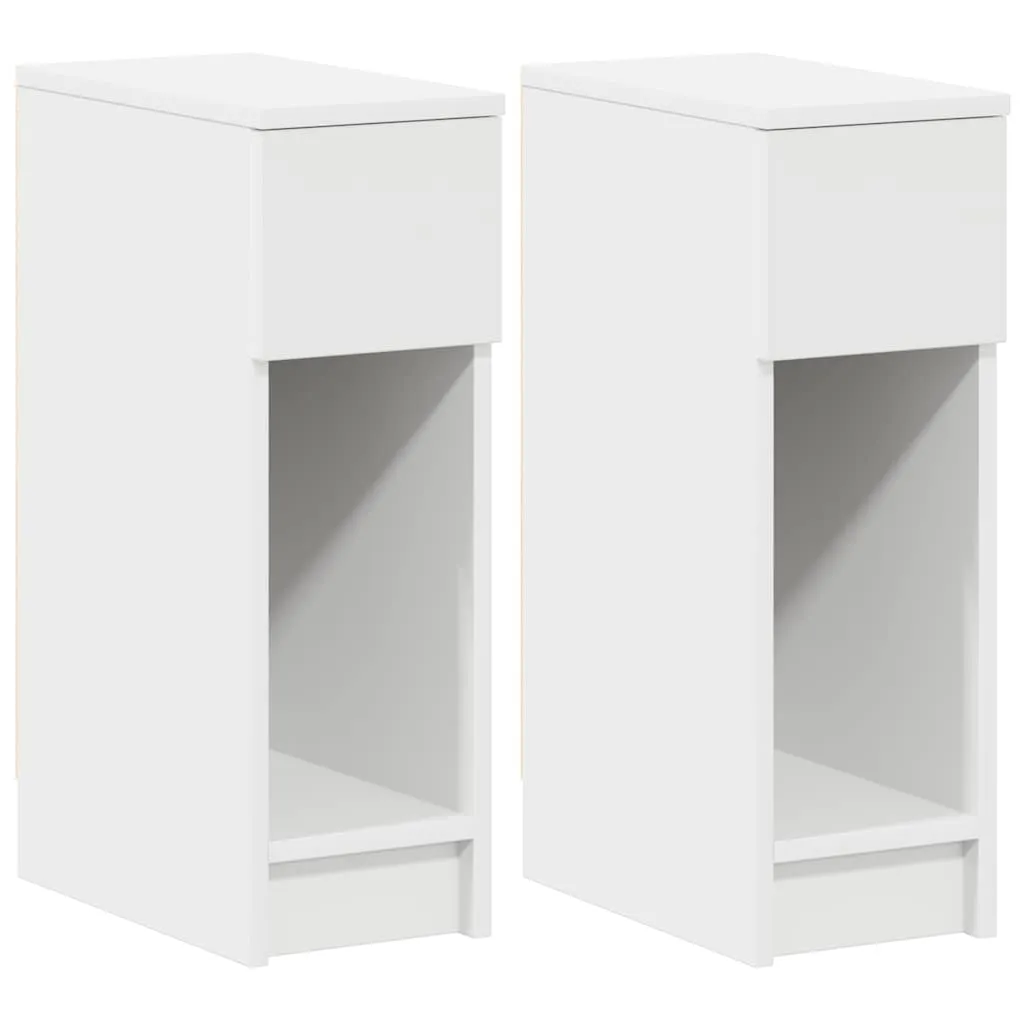 vidaXL Nattbord med skuff 2 stk hvit 20x36x60 cm
