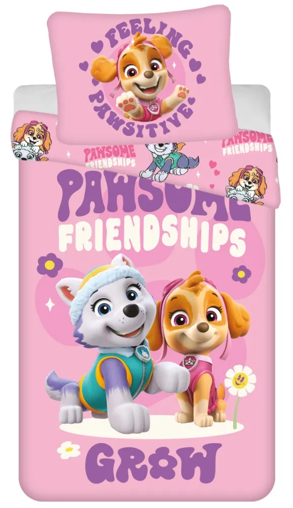 Paw Patrol Pawsitive mikrofiber sengetøy 140×200 cm, 70×90 cm