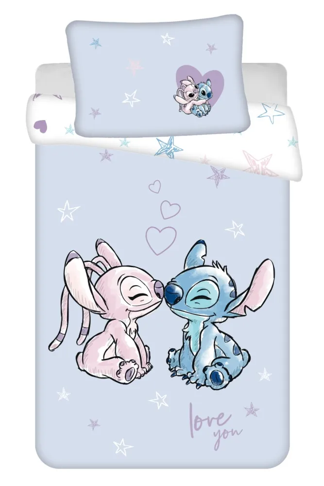 Disney Lilo og Stitch Lila Barnesengesett 100×135 cm, 40×60 cm