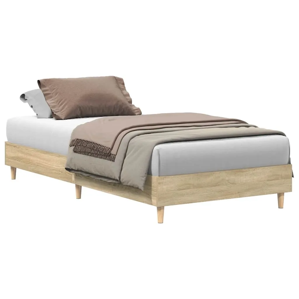 vidaXL Sengeramme uten madrass sonoma eik 100x200 cm konstruert tre