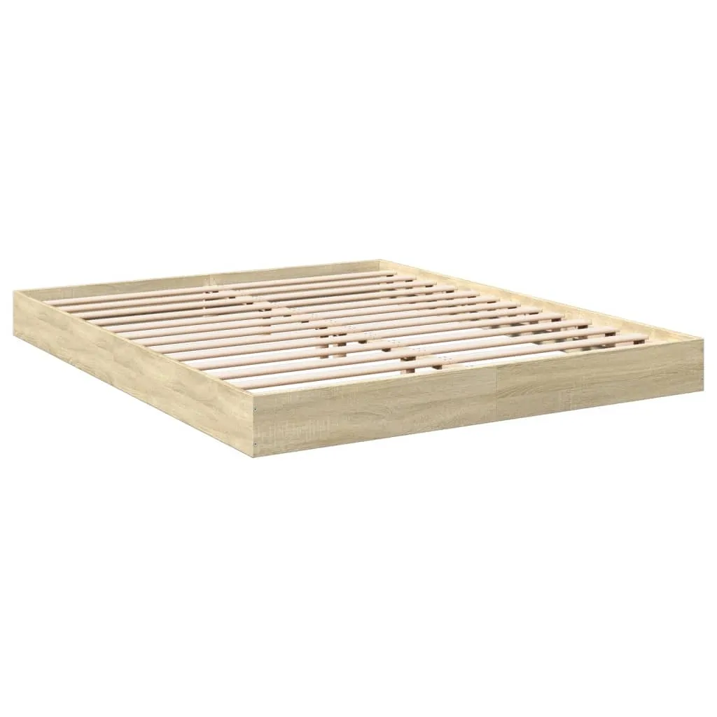 vidaXL Sengeramme uten madrass sonoma eik 160x200 cm konstruert tre