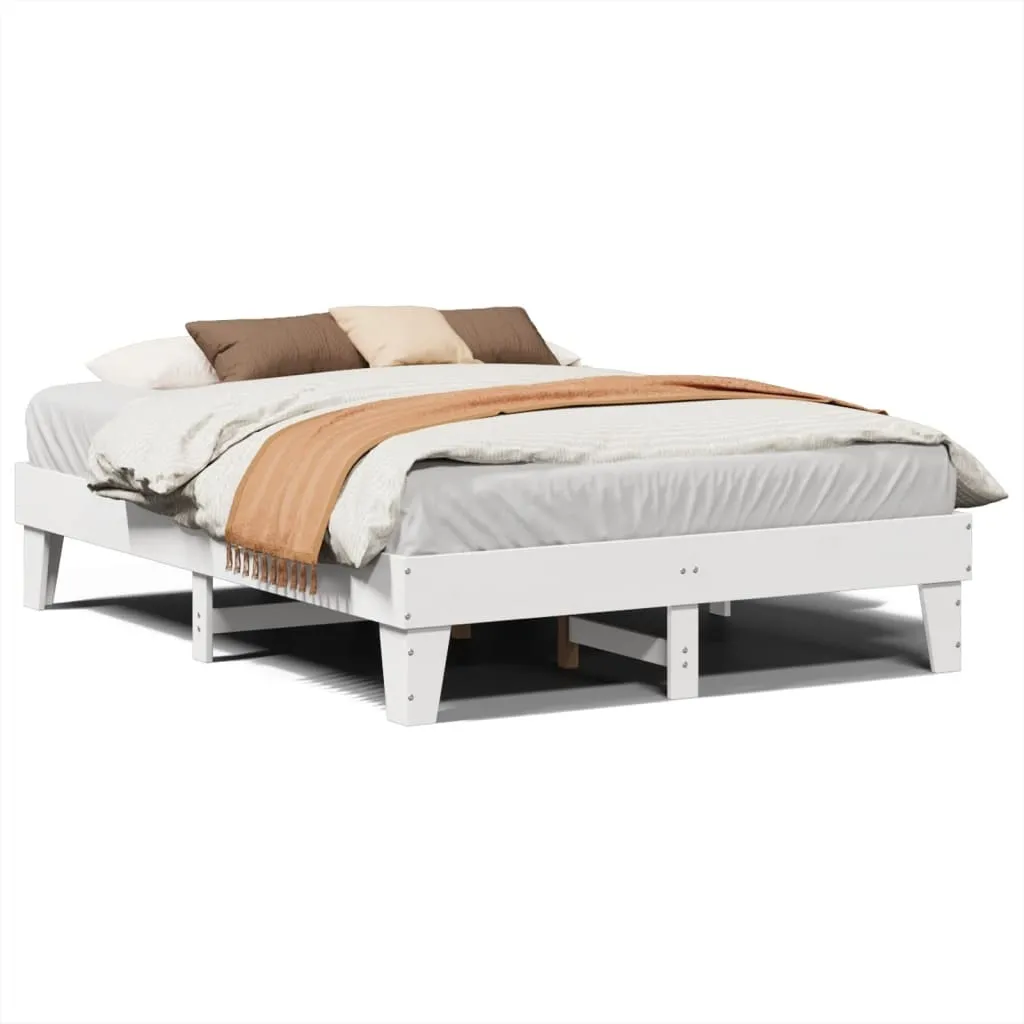vidaXL Sengeramme uten madrass hvit 150x200 cm heltre furu