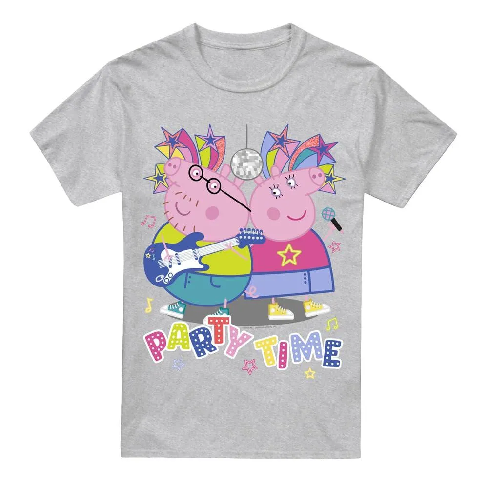 Peppa Pig Mens Party Time Mummy Pig Daddy pig T-Shirt