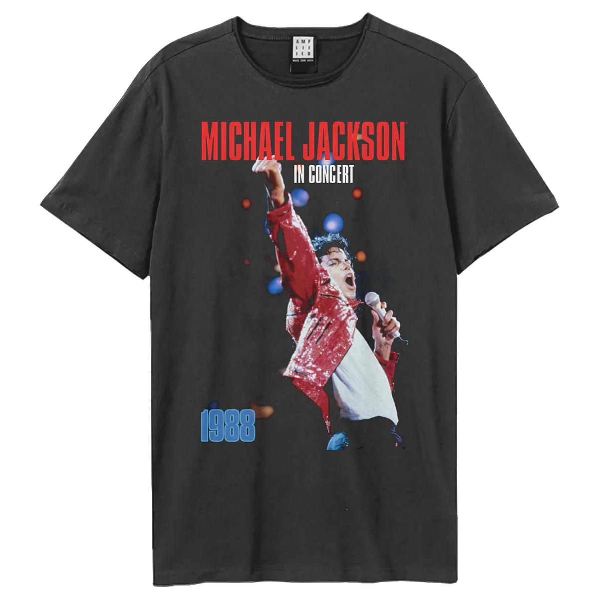 Amplified Unisex Adult 1988 Live In Concert Michael Jackson T-Shirt