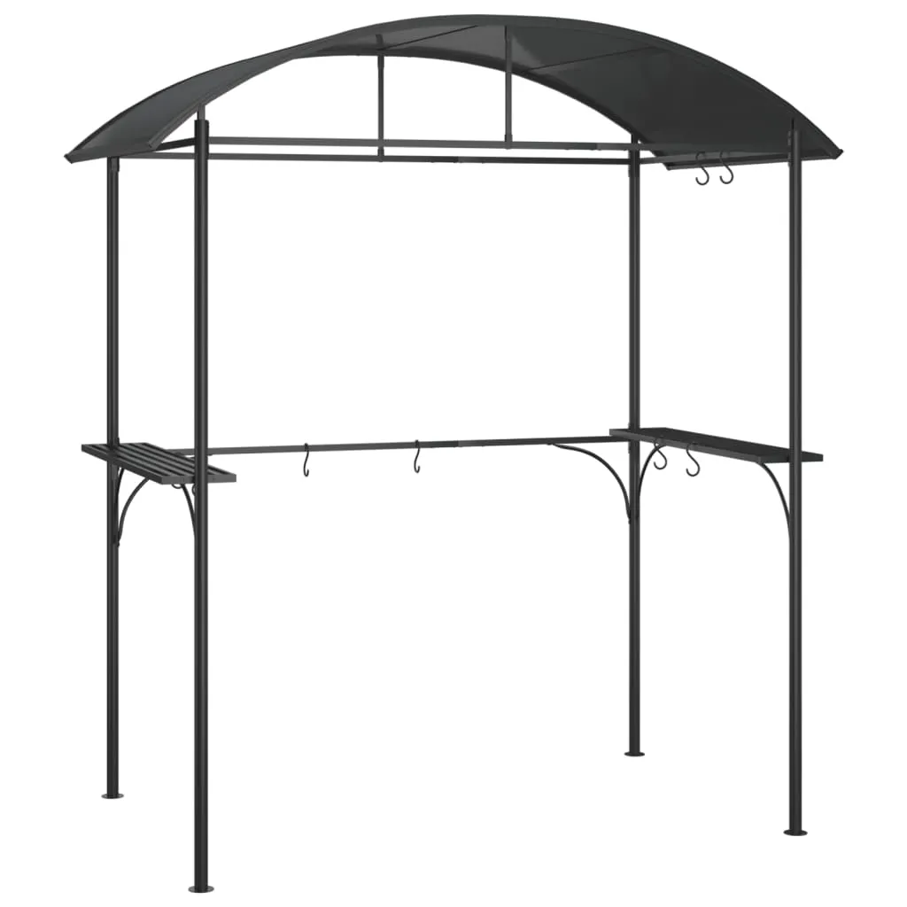 vidaXL Grilltelt med sidehyller antrasitt 220x115x230 cm stål