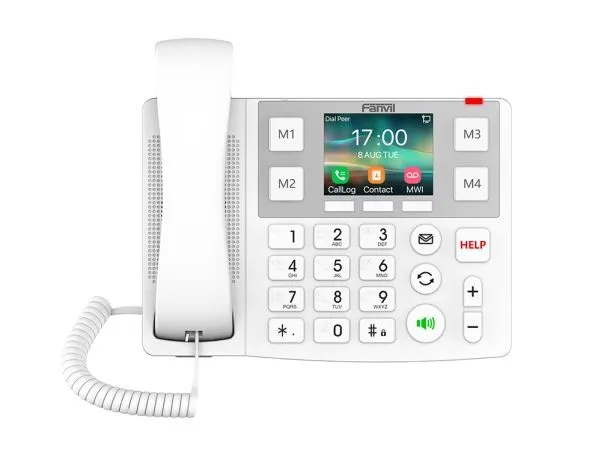 Fanvil X305, IP-telefon, Hvit, Kablet håndsett, 2 linjer, 1000 oppføringer, LCD