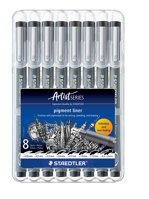 Staedtler Fineliner pigment liner black 8pcs