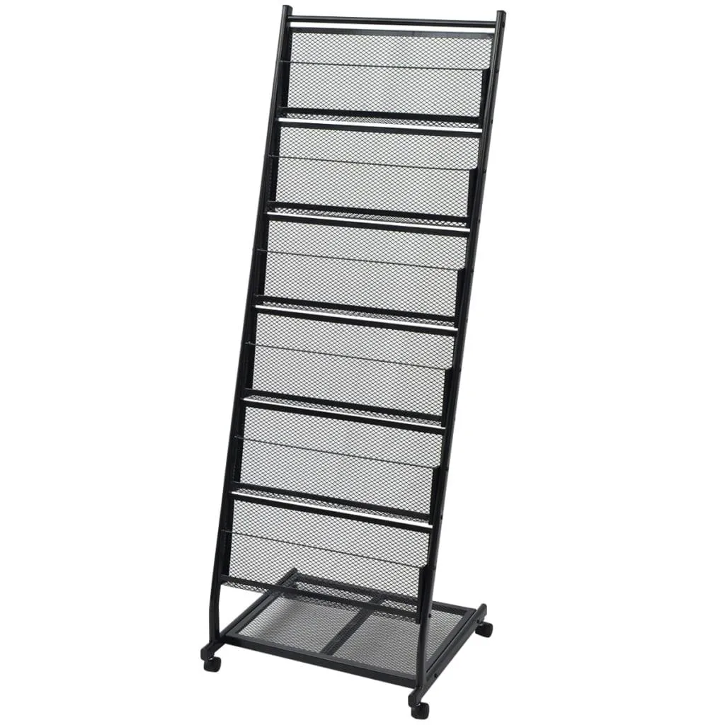 vidaXL Magasinhylle 47,5x43x133 cm svart A4