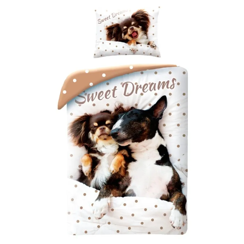 Sett for hundeseng med dyremotiv Sweet Dreams 140×200 cm, 70×90 cm