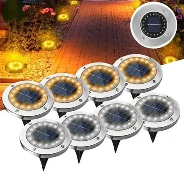 8-Pack Solar Spotlights LED-bakkebelysning