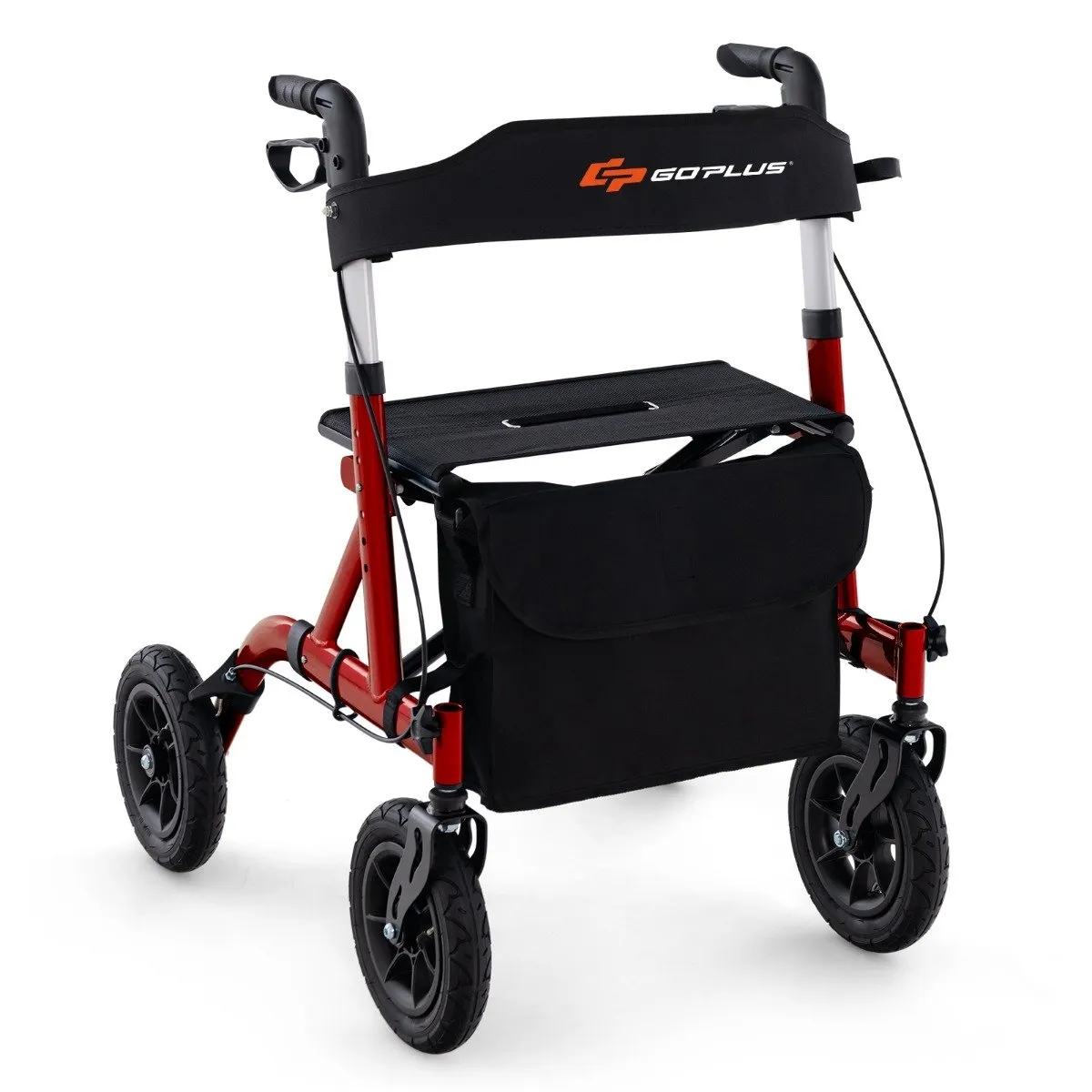 Sammenleggbar lettvektsrollator med sete, aluminium, 136 kg Kapasitet