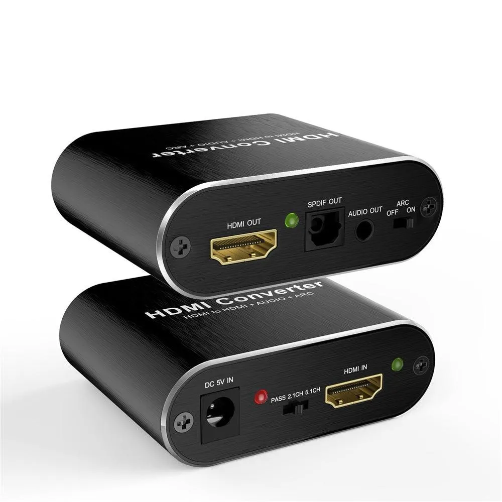 NÖRDIC Extractor HDMI til HDMI, TOSLINK og 3,5 mm stereo med ARC, 4K 60Hz Dolby 3D