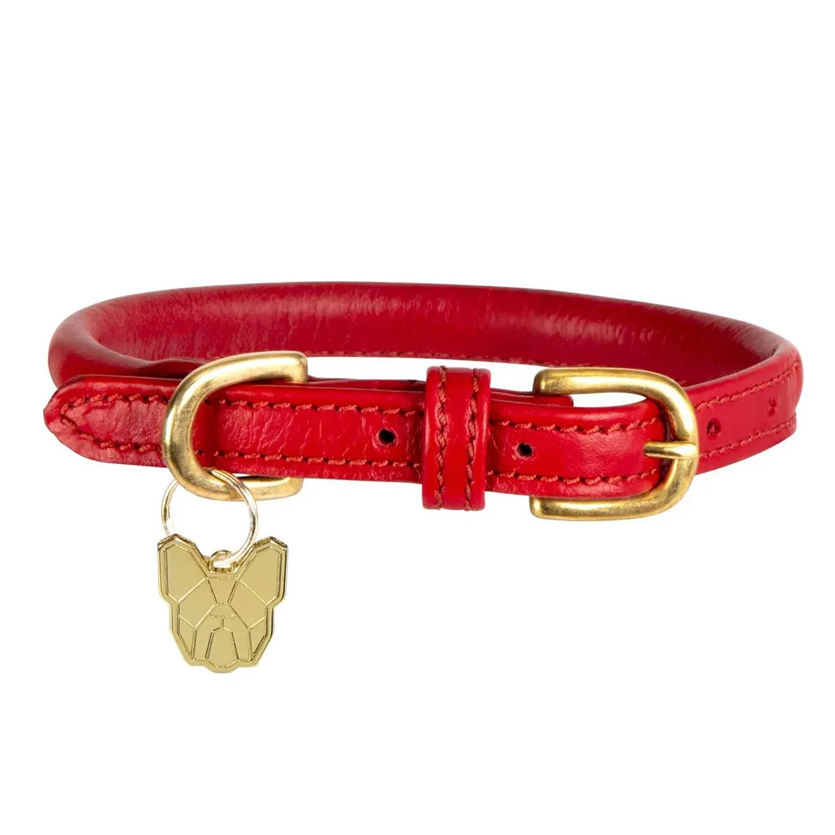 Digby & Fox Rolled Leather Buckle Dog Collar