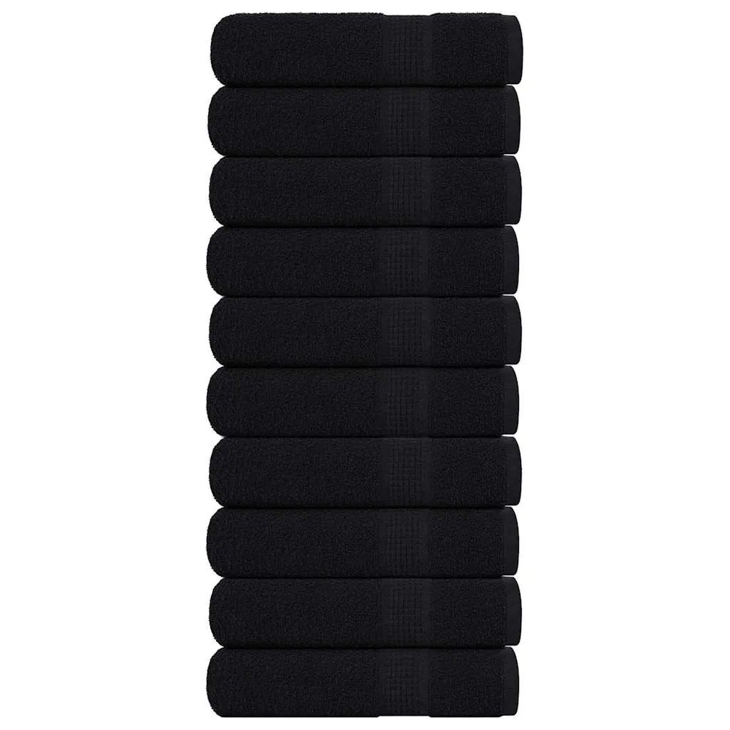 vidaXL Håndklær FROGN 10 stk svart 50x100 cm 360 gsm