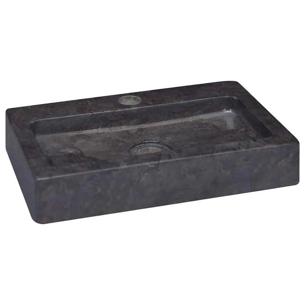vidaXL Vask 38x24x6,5 cm marmor svart