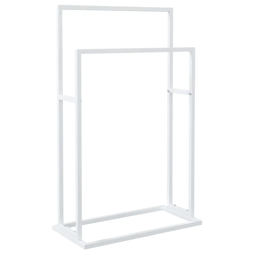 vidaXL Frittstående håndklestativ hvit 48x24x78,5 cm jern