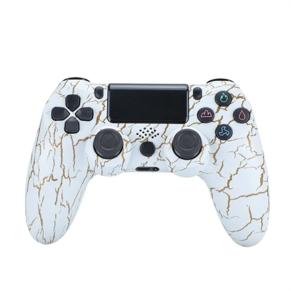 Trådløs PS4-spillkontroller med høyttaler og stereohodesettkontakt - Hvit sprekk