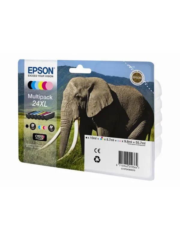 Epson 24XL High Capacity 6-Pack (Black Yellow Cyan Magenta Light-Magenta Light-Cyan) Ink - Blekkpatron Farge (cyan, magenta, gul, lys cyan, lys magenta)
