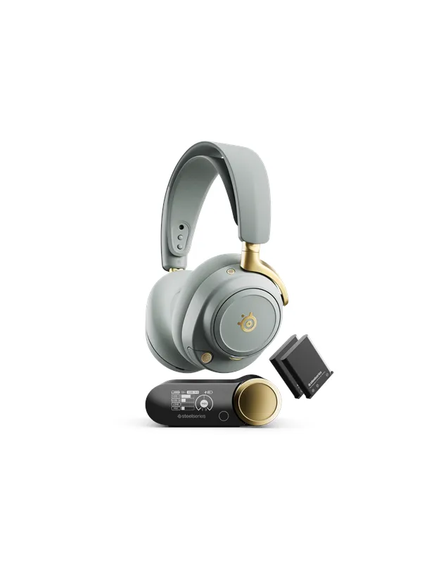 SteelSeries Arctis Nova Elite Sage Gold - High-end Gaming Headset - Hvit