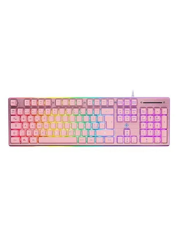 Deltaco GAMING Full Size - Gamingtastatur - Nordisk - Rosa