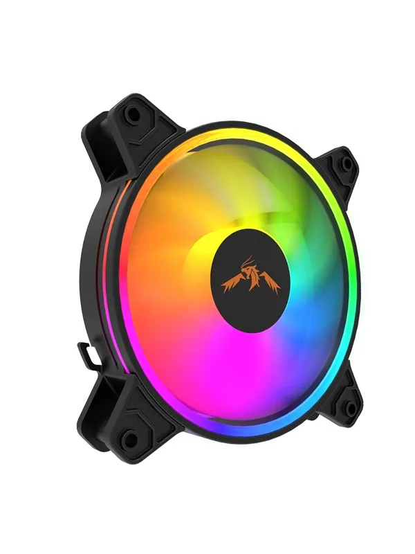 DUTZO KURA 120 ARGB Bundle Version - Only connectable to controller - Kabinettvifte - 120mm - Svart med RGB LED-lys - 24 dBA