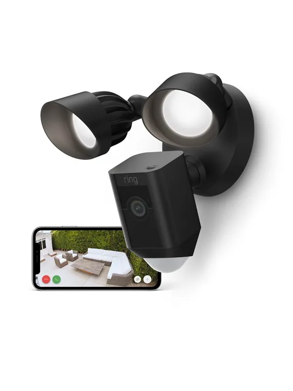 Ring Floodlight Cam Wired Plus - Svart