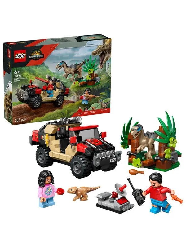 LEGO Jurassic World 76972 Raptorflukt i terrengbil