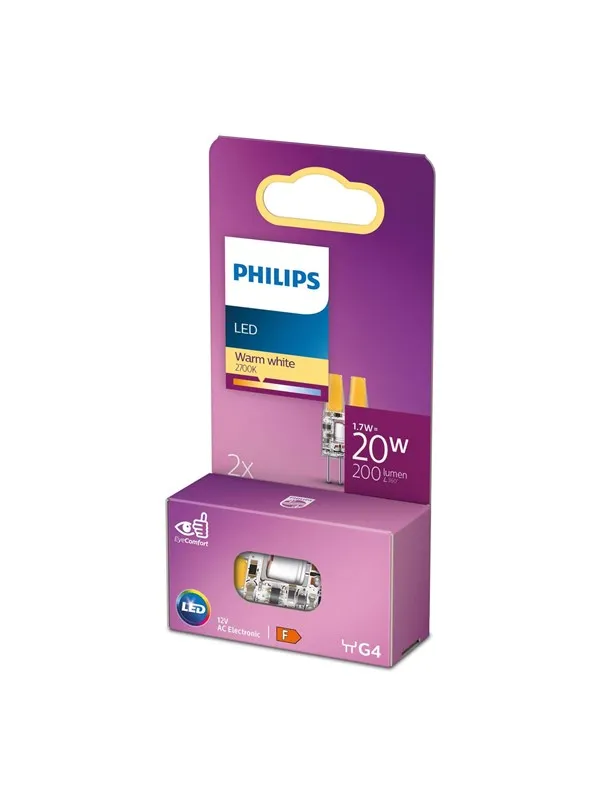 Philips LED-lyspære Spot 1.7W/827 (20W) 2-pack G4