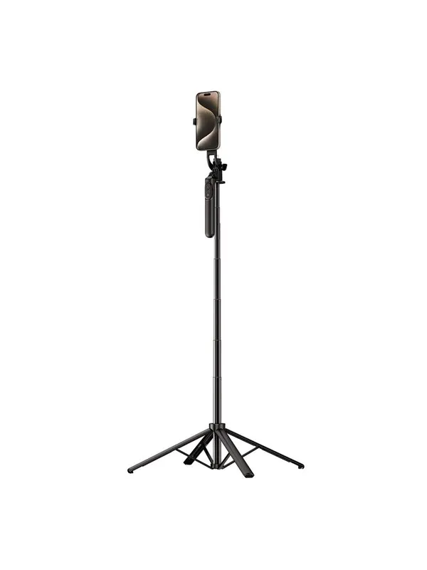 Wozinsky Selfie stick WH181-Y1S 1.75m aluminum alloy telescopic tripod with phone holder - black
