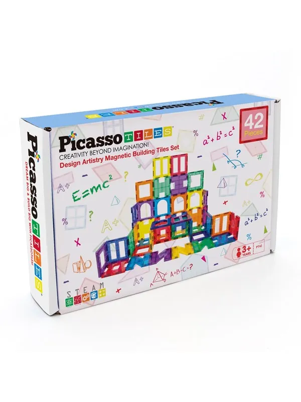 PicassoTiles Kunstserie Magnetiske Fliser sett 42 deler