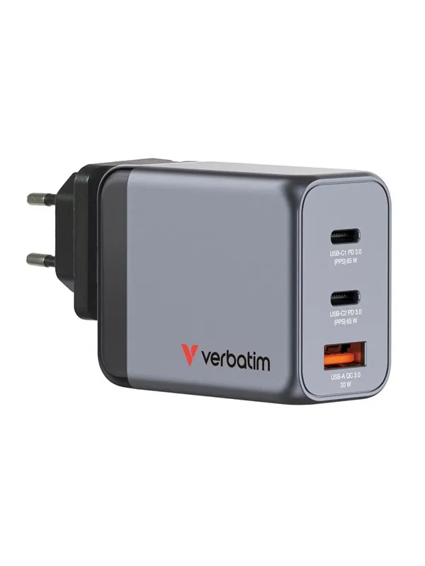 Verbatim power adapter - GaN - 65 Watt