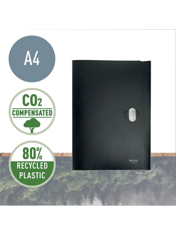 Leitz Recycle klaffmappe, Sort